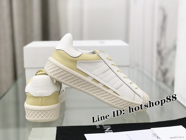 Celine專櫃女鞋 賽琳2022貝殼頭堪比阿迪還香的帆布鞋 平底小白鞋 dx3497